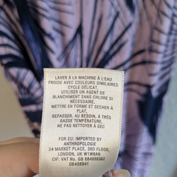 Anthropologie Maeve Jersey Dress Purple Lavender Short Sleeves Size L Excellent - Picture 8 of 9